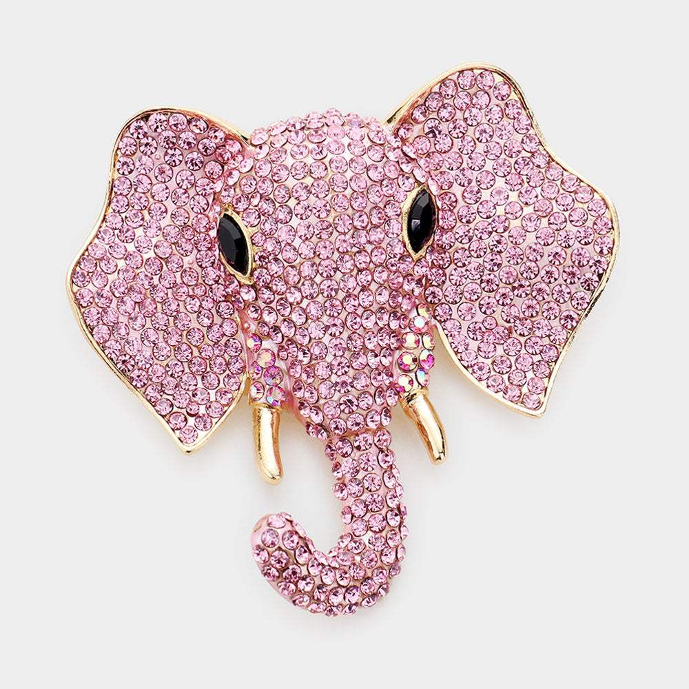 Rhinestone Elephant Pin Brooch - Madeline Love - Flyclothing LLC