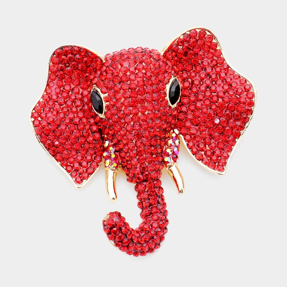 Rhinestone Elephant Pin Brooch - Madeline Love - Flyclothing LLC