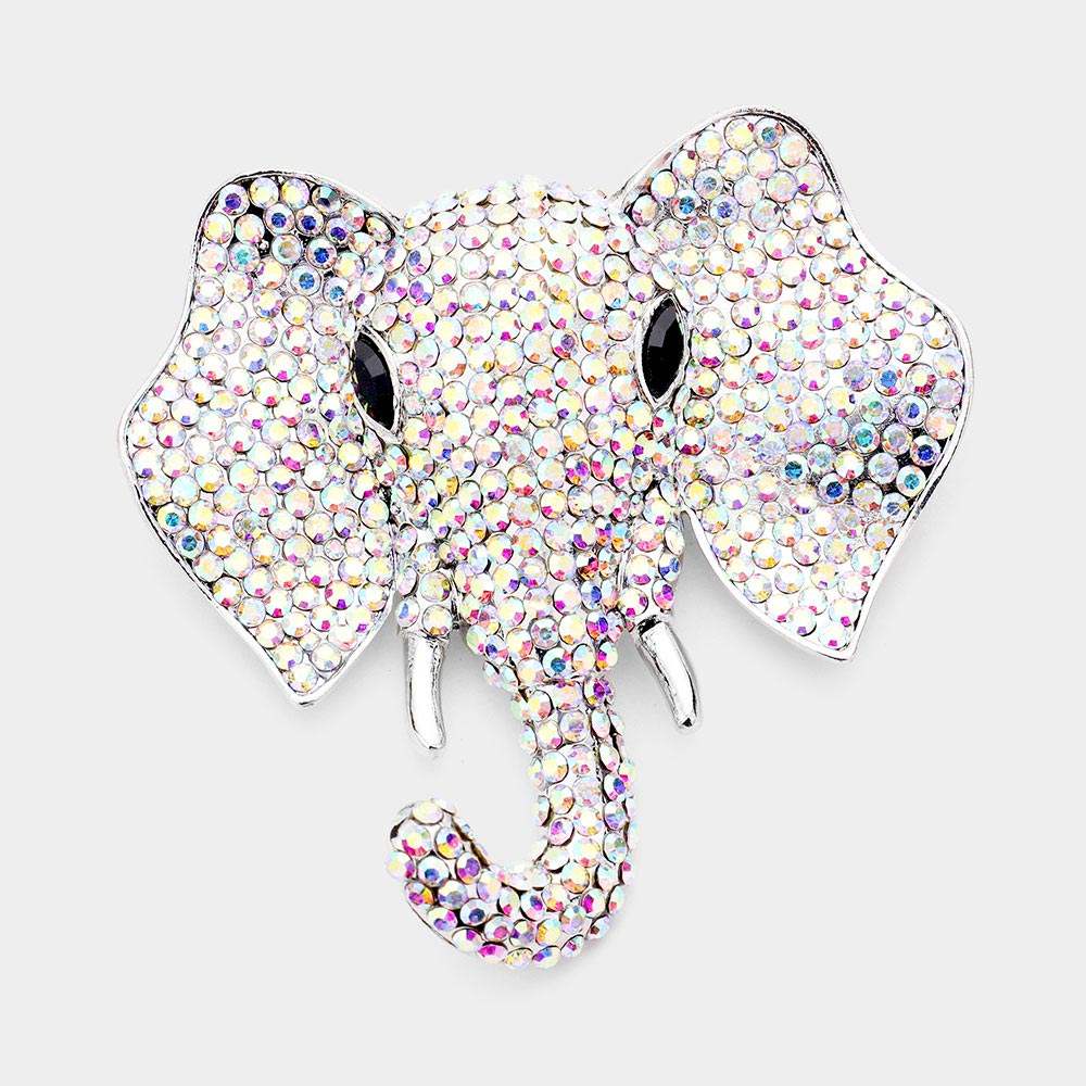 Rhinestone Elephant Pin Brooch - Madeline Love - Flyclothing LLC