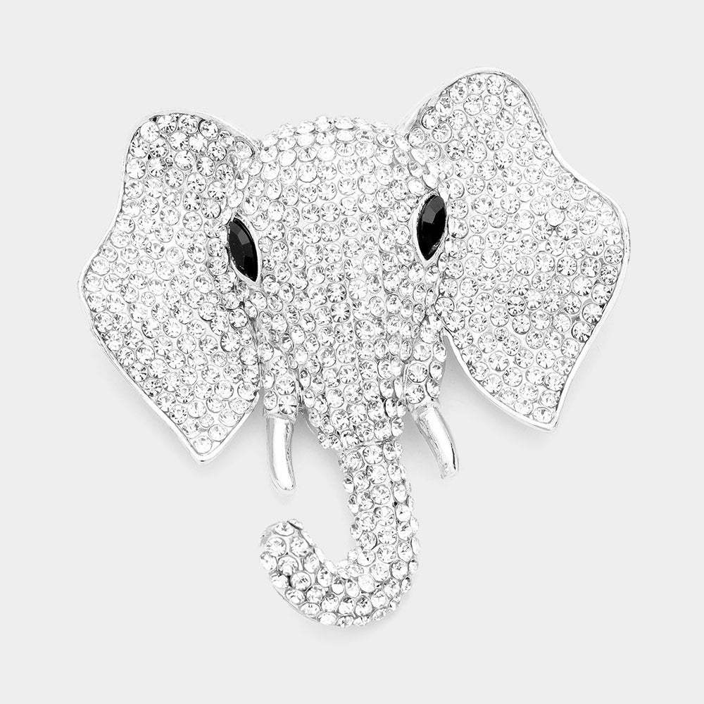 Rhinestone Elephant Pin Brooch - Madeline Love - Flyclothing LLC