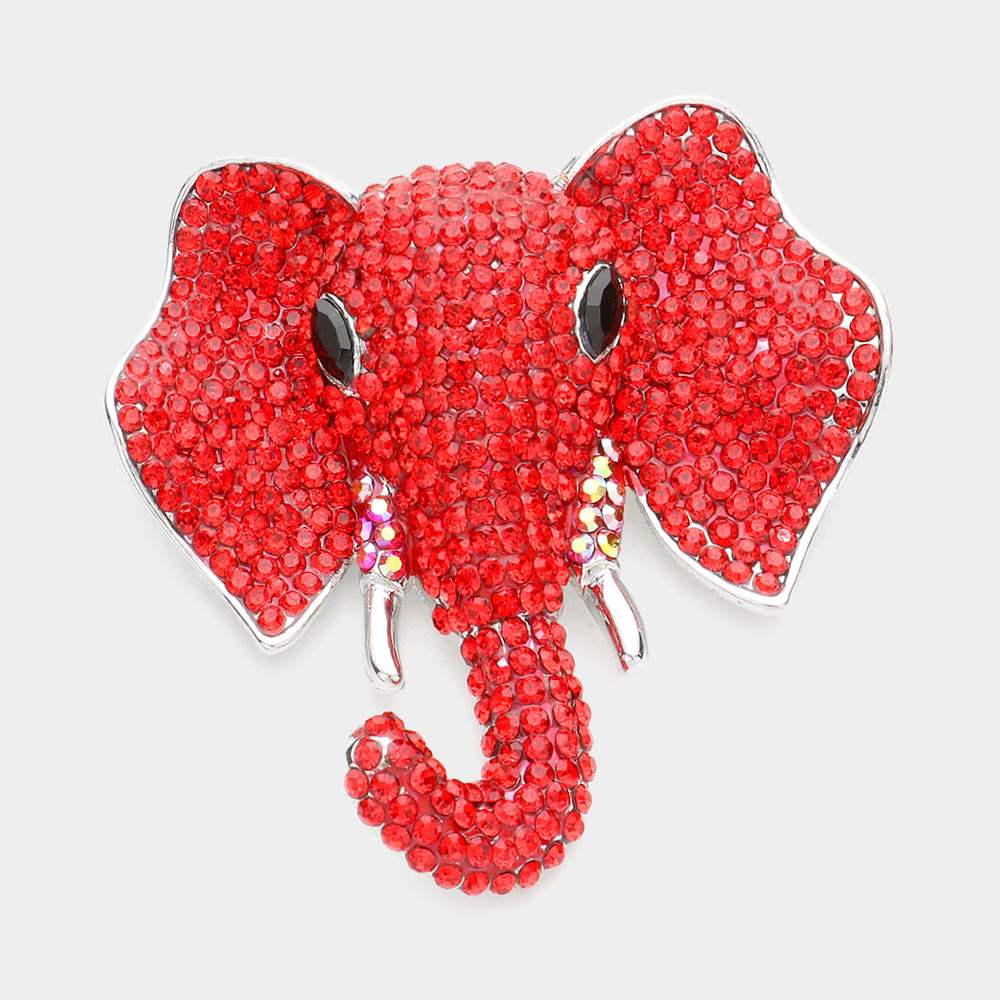 Rhinestone Elephant Pin Brooch - Madeline Love - Flyclothing LLC