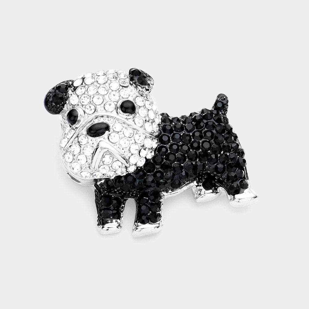 Rhinestone Bulldog Pin Brooch - Madeline Love - Flyclothing LLC
