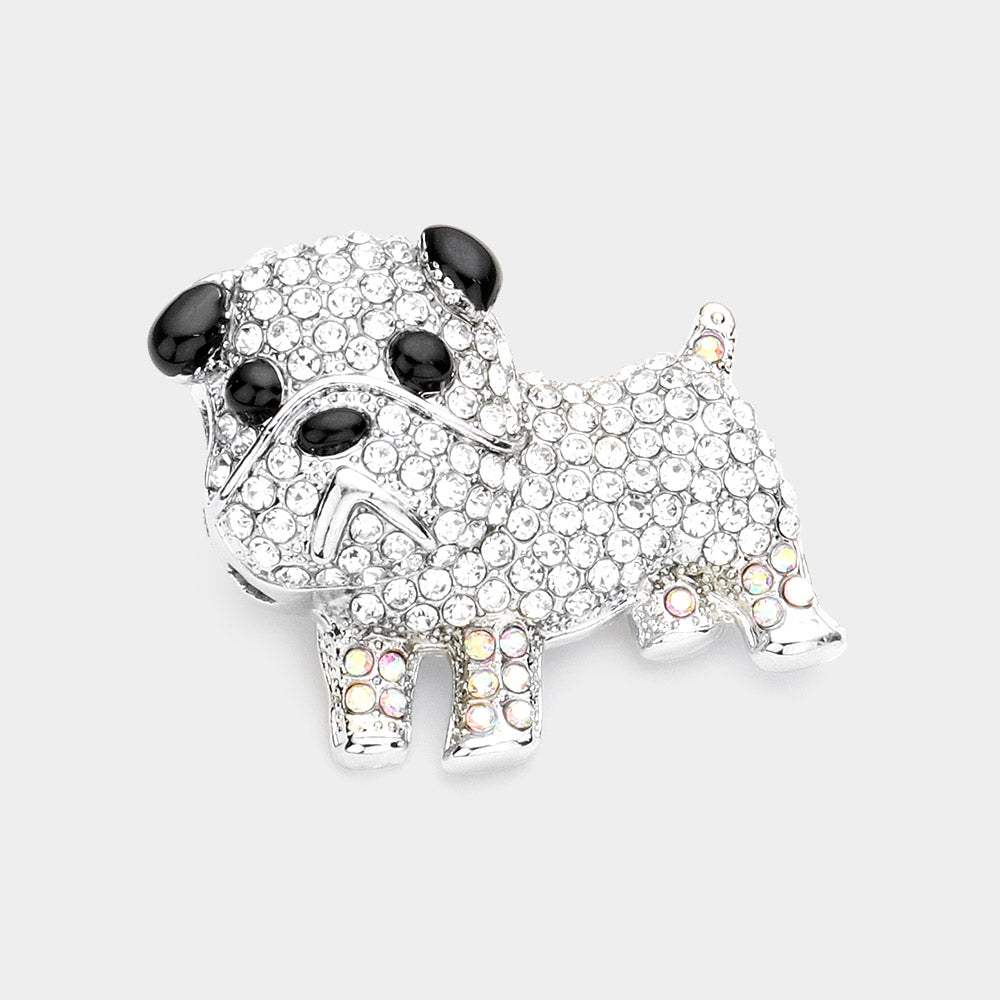 Rhinestone Bulldog Pin Brooch - Madeline Love - Flyclothing LLC