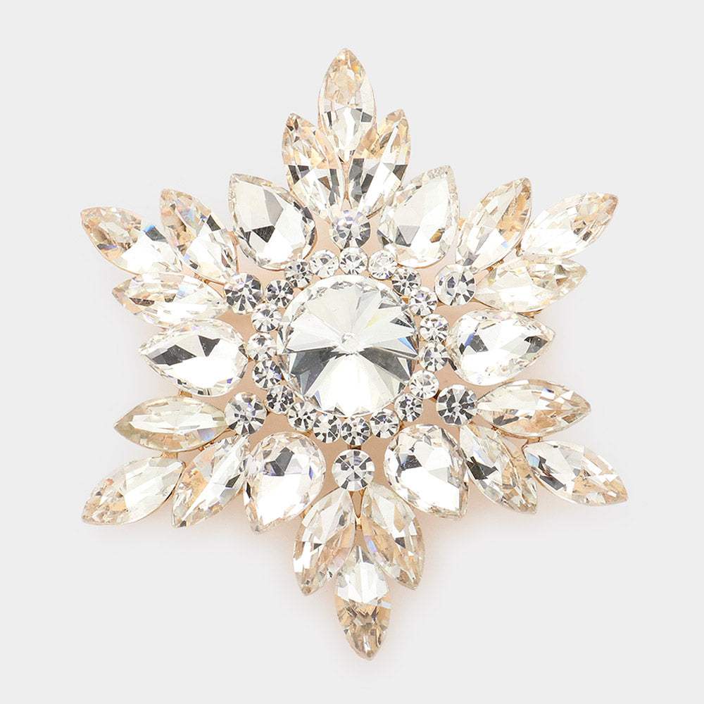 Marquise Stone Cluster Pin Brooch - Madeline Love - Flyclothing LLC