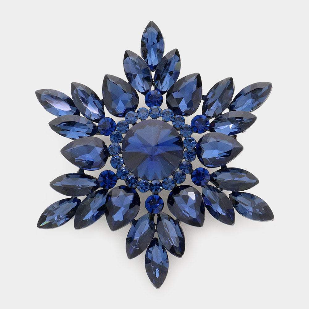 Marquise Stone Cluster Pin Brooch - Madeline Love - Flyclothing LLC