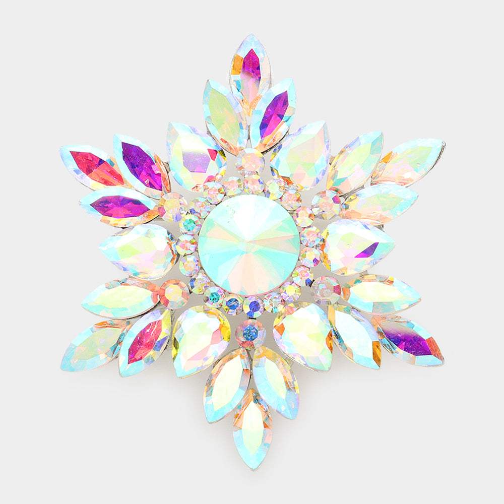 Marquise Stone Cluster Pin Brooch - Madeline Love - Flyclothing LLC