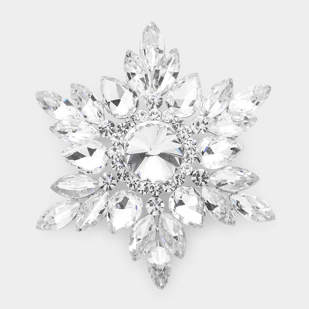 Marquise Stone Cluster Pin Brooch - Madeline Love - Flyclothing LLC