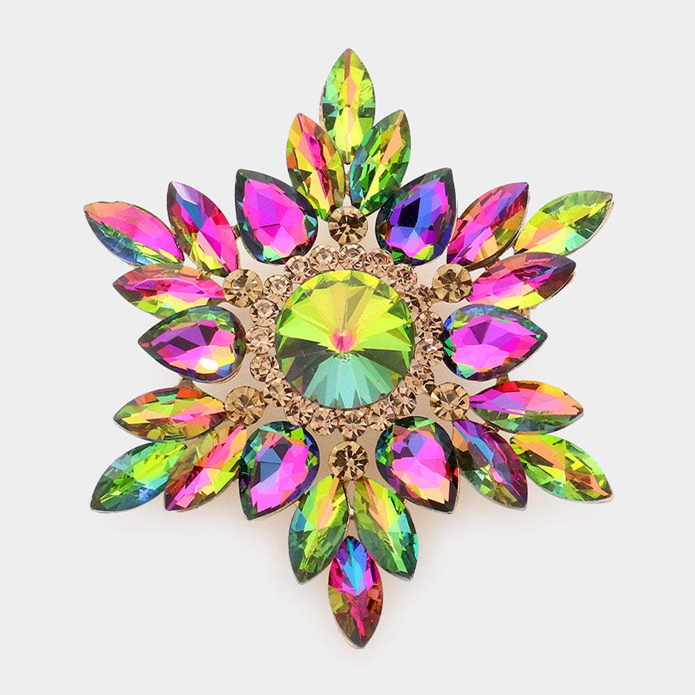 Marquise Stone Cluster Pin Brooch - Madeline Love - Flyclothing LLC