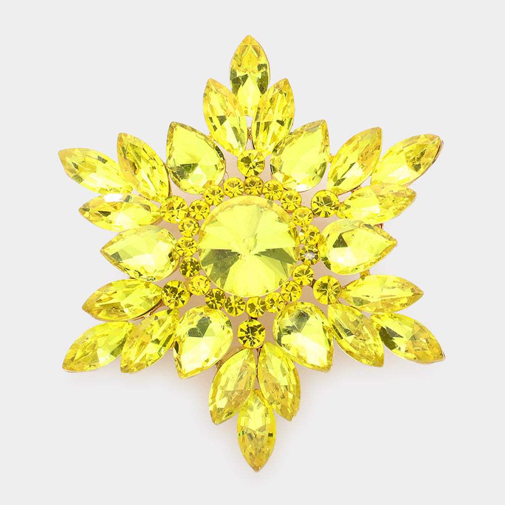 Marquise Stone Cluster Pin Brooch - Madeline Love - Flyclothing LLC