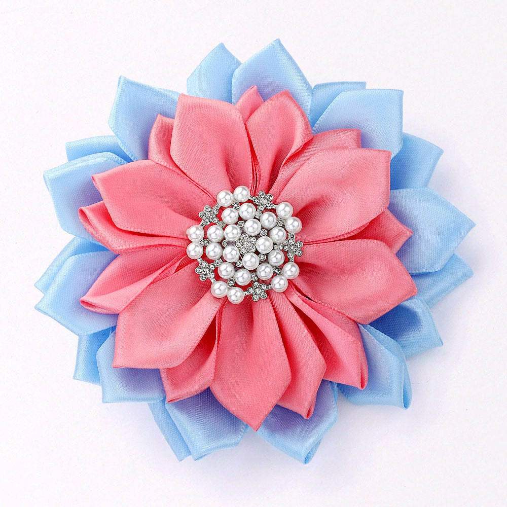 Pearl Pointed Flower Ribbon Brooch Hair Clip - Madeline Love - Flyclothing LLC