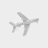 Stone Paved Airplane Pin Brooch - Madeline Love - Flyclothing LLC