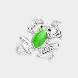 Crystal Accented Frog Pin Brooch - Madeline Love - Flyclothing LLC