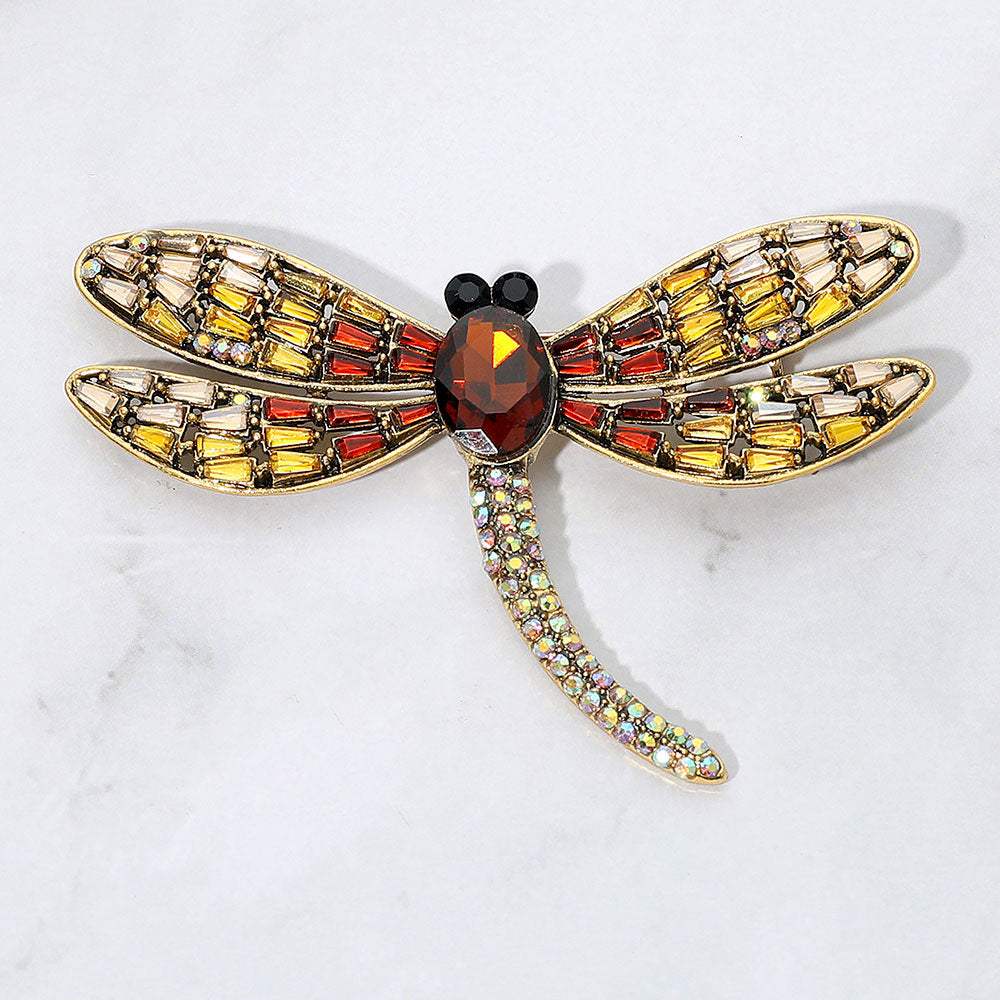 Sparkling Stone Embellished Dragonfly Pin Brooch - Madeline Love - Flyclothing LLC
