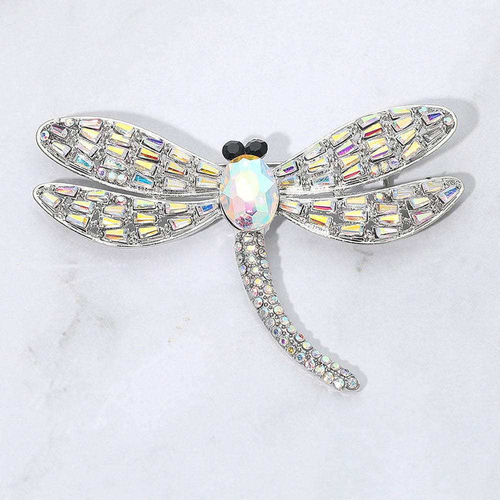 Sparkling Stone Embellished Dragonfly Pin Brooch - Madeline Love - Flyclothing LLC