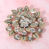 Rhinestone Embellished Elegant Floral Pin Brooch - Madeline Love - Flyclothing LLC