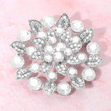 Rhinestone Embellished Elegant Floral Pin Brooch - Madeline Love - Flyclothing LLC