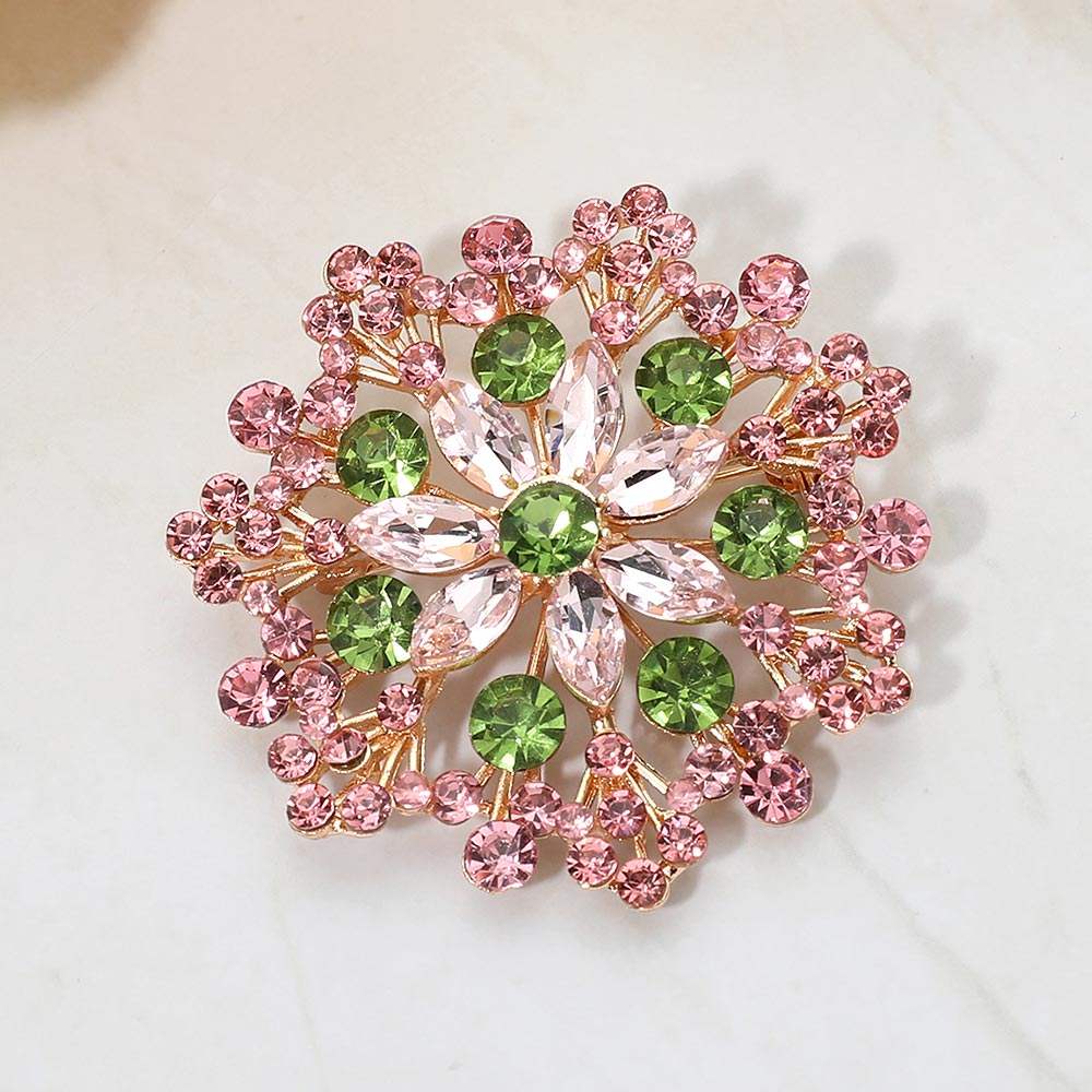 Floral Rhinestone Cluster Pin Brooch - Madeline Love - Flyclothing LLC