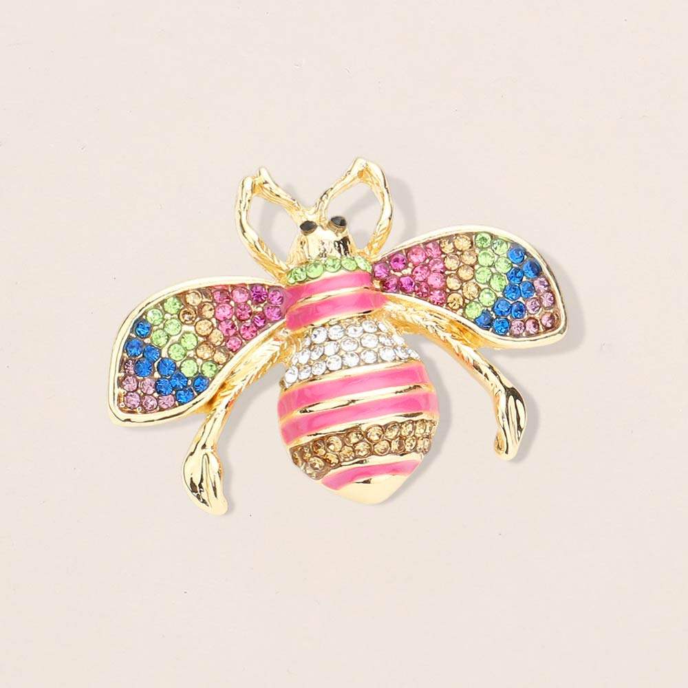 Crystal Paved Honey Bee Pin Brooch - Madeline Love - Flyclothing LLC