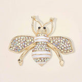 Pearl Crystal Embellished Tiny Pearl Wing Honey Bee brooch - Madeline Love - Flyclothing LLC