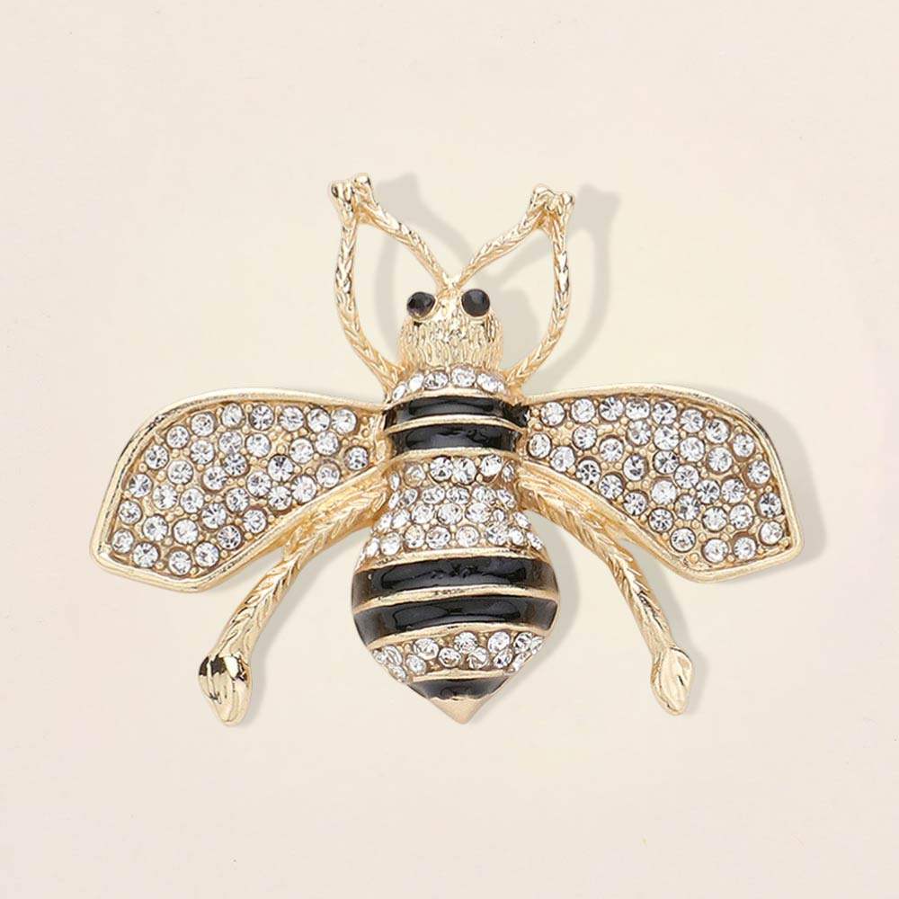 Crystal Embellished Honey Bee brooch - Madeline Love - Flyclothing LLC