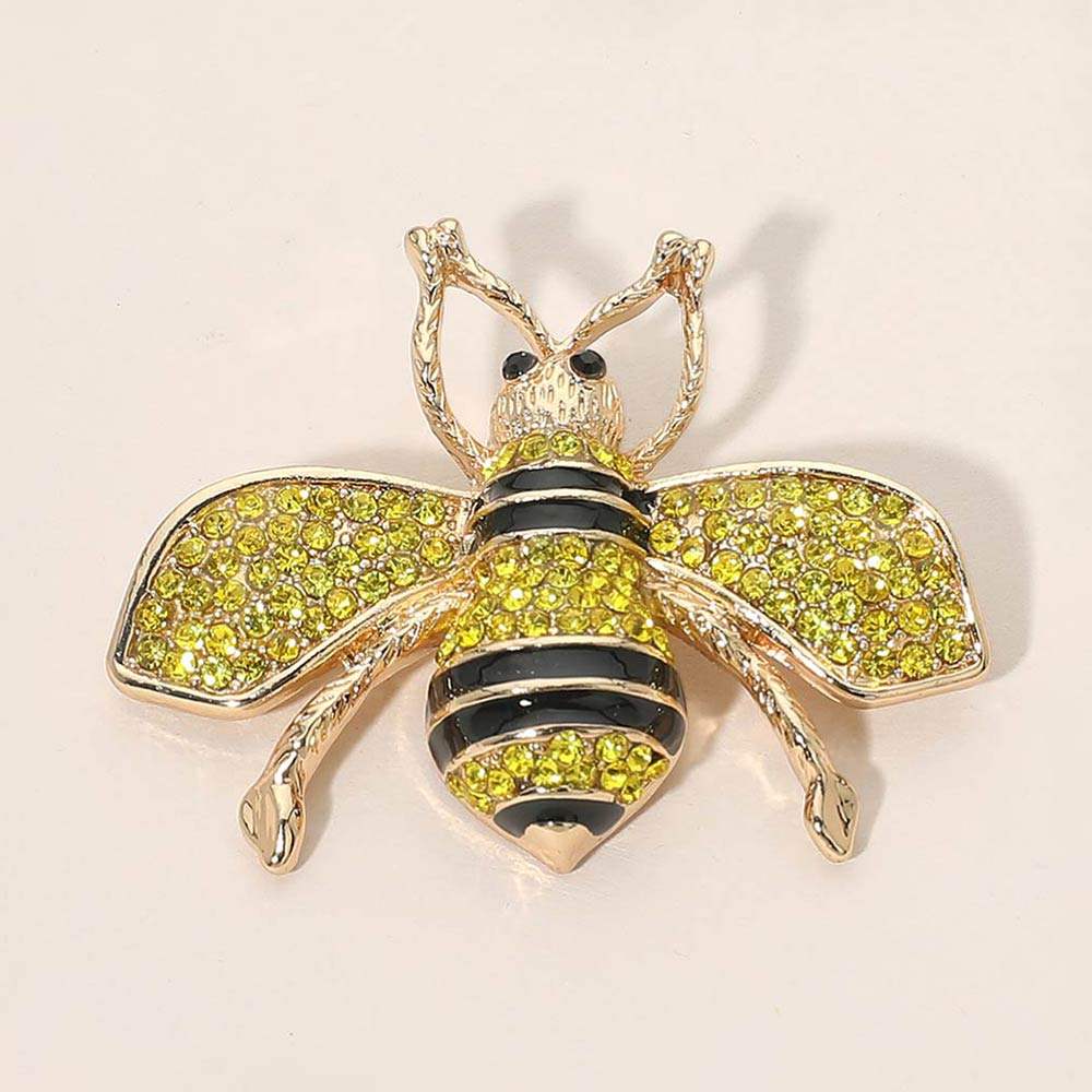 Crystal Embellished Honey Bee brooch - Madeline Love - Flyclothing LLC