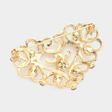 Stone Embellished Metal Heart Pin Brooch - Madeline Love - Flyclothing LLC
