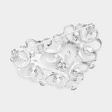 Stone Embellished Metal Heart Pin Brooch - Madeline Love - Flyclothing LLC