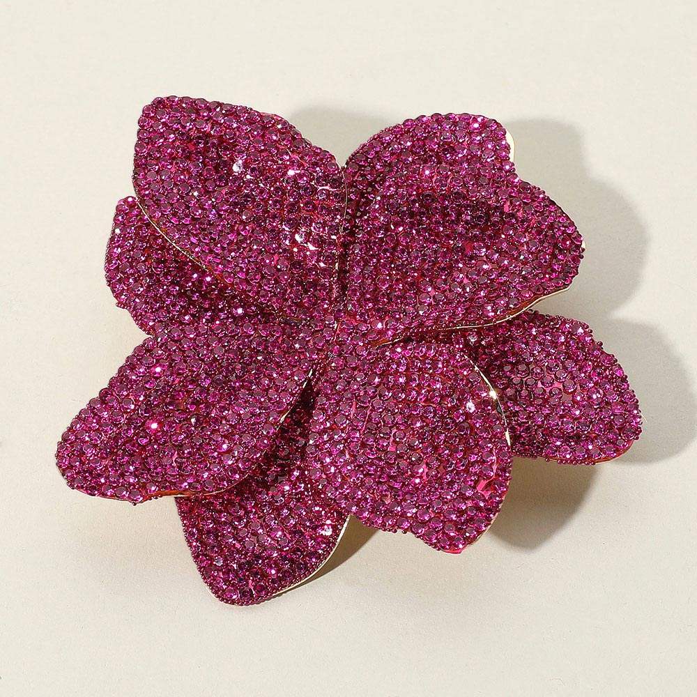 Stone Paved Flower Pin Brooch / Alligator Snap Hair Clip - Madeline Love - Flyclothing LLC