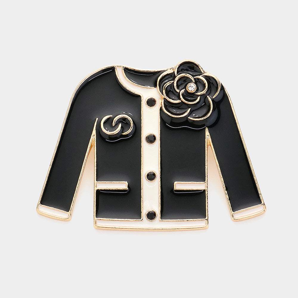 Enamel Flower Jacket Pin Brooch - Madeline Love - Flyclothing LLC