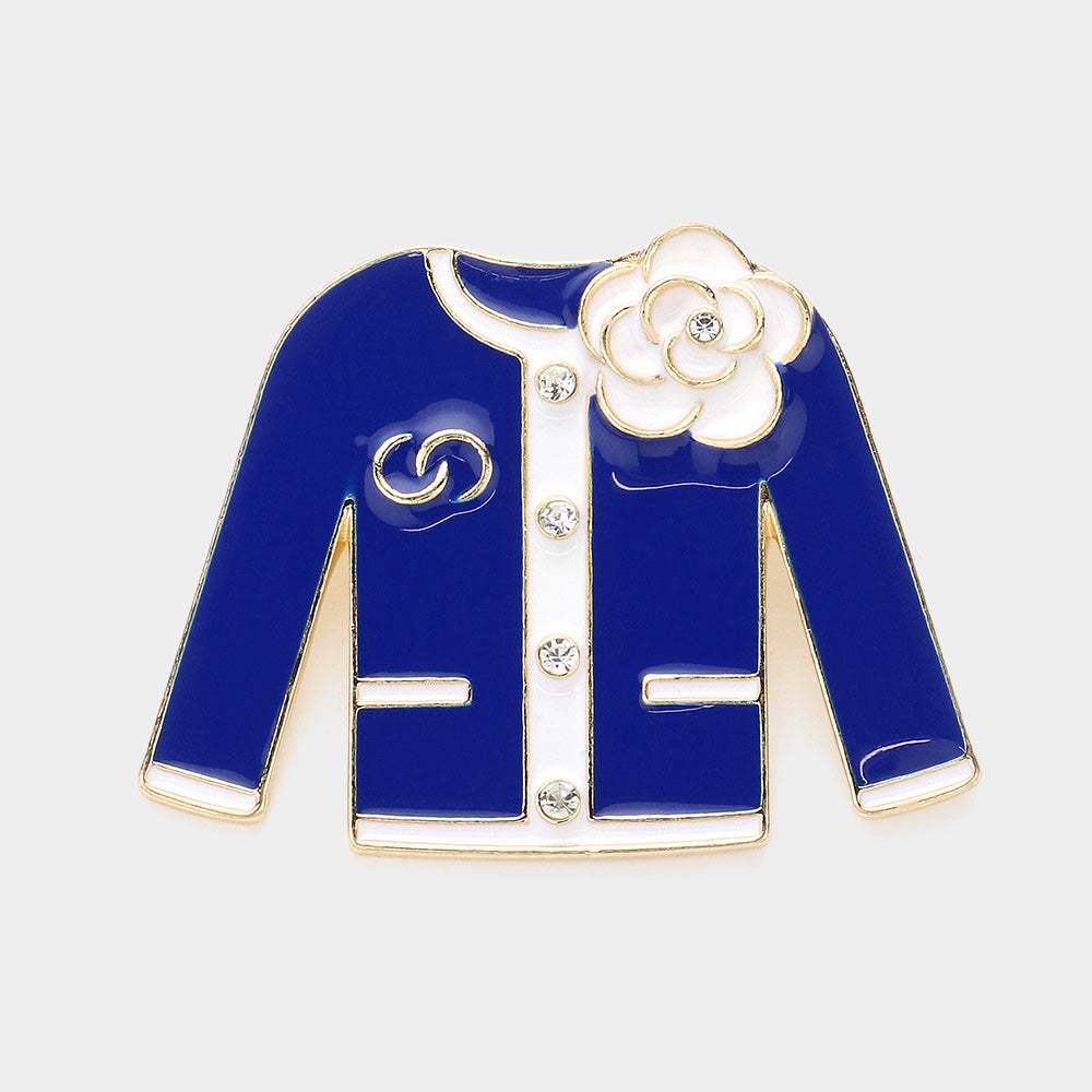 Enamel Flower Pointed Jacket Pin Brooch - Madeline Love - Flyclothing LLC