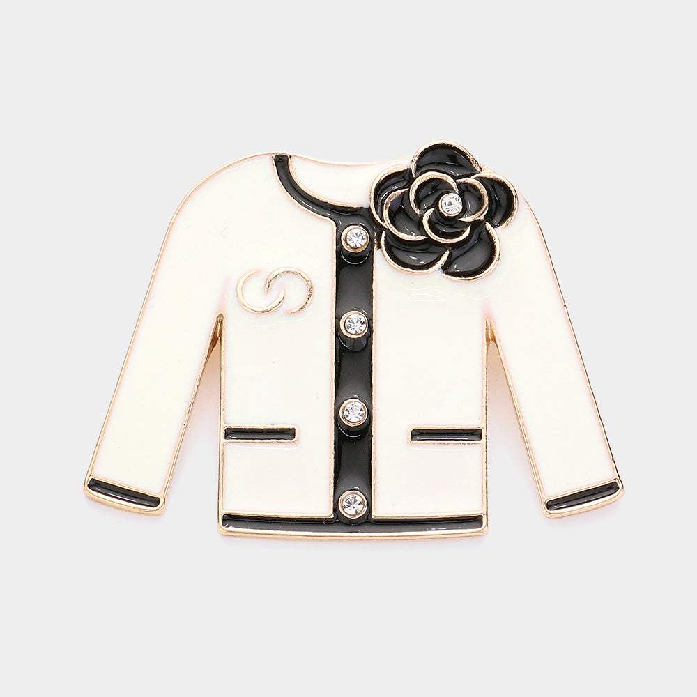 Enamel Flower Jacket Pin Brooch - Madeline Love - Flyclothing LLC