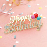 Stone Paved Happy Birthday Message Pin Brooch - Madeline Love - Flyclothing LLC