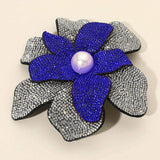 Pearl Accent Bling Studded Flower Pin Brooch Alligator Snap Hair Clip - Madeline Love - Flyclothing LLC