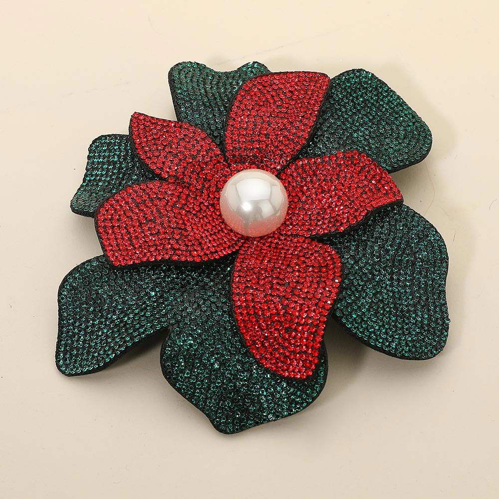 Pearl Accent Bling Studded Flower Pin Brooch Alligator Snap Hair Clip - Madeline Love - Flyclothing LLC