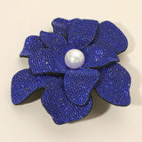 Pearl Accent Bling Studded Flower Pin Brooch Alligator Snap Hair Clip - Madeline Love - Flyclothing LLC