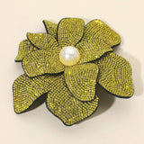 Pearl Accent Bling Studded Flower Pin Brooch Alligator Snap Hair Clip - Madeline Love - Flyclothing LLC