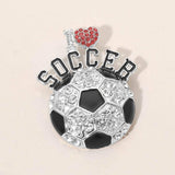 I LOVE SOCCER Rhinestone Pave Pin Brooch - Madeline Love - Flyclothing LLC