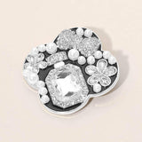 Floral Pearl Bow Embellished Pin Brooch - Madeline Love - Flyclothing LLC