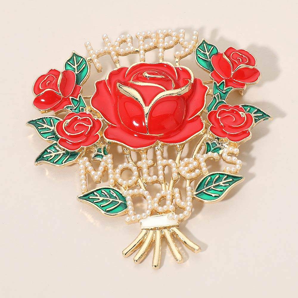 HAPPY MOTHERS DAY Rose Bouquet Pin Brooch - Madeline Love - Flyclothing LLC