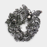 Rhinestone Butterfly Flower Leaf Pin Brooch / Pendant - Madeline Love - Flyclothing LLC
