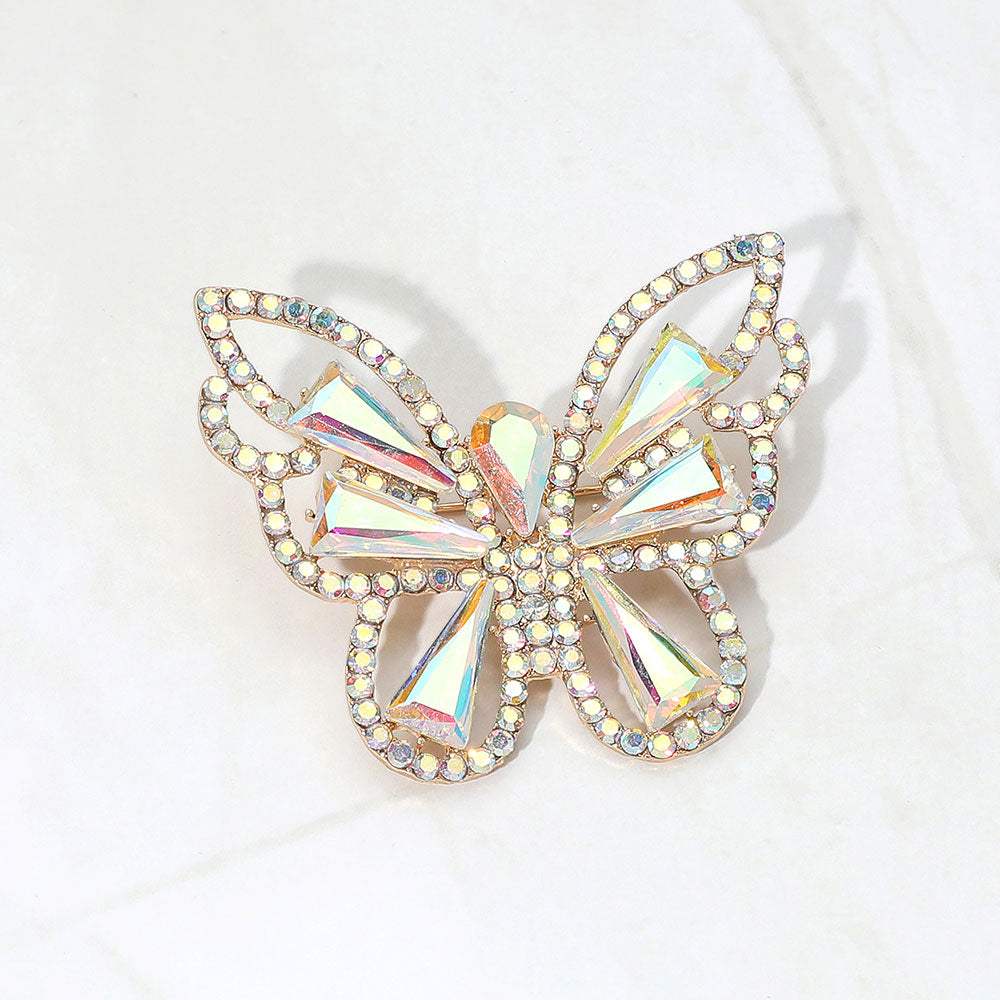 Stone Cluster Butterfly Pin Brooch - Madeline Love - Flyclothing LLC