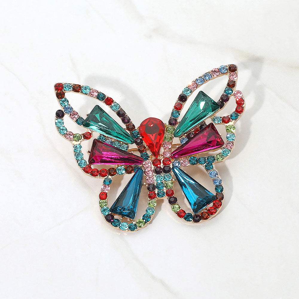 Stone Cluster Butterfly Pin Brooch - Madeline Love - Flyclothing LLC
