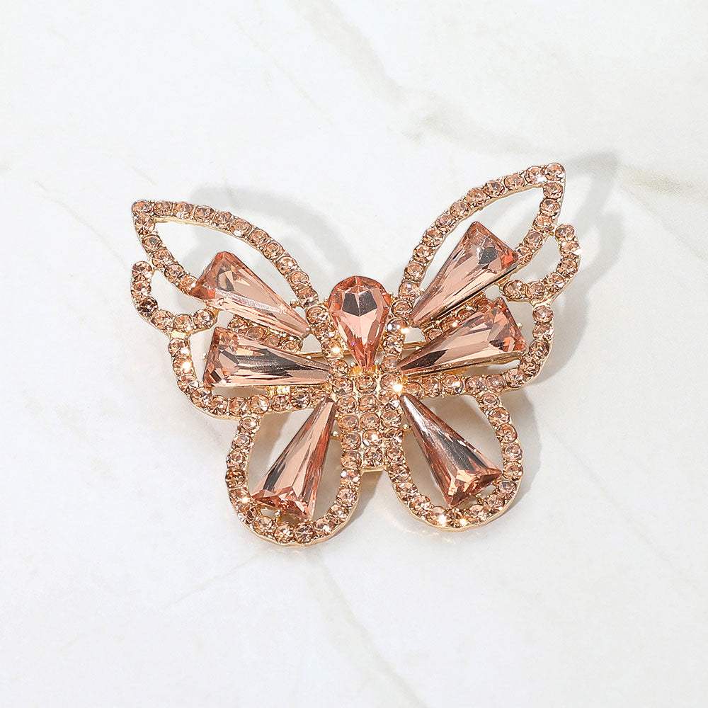 Stone Cluster Butterfly Pin Brooch - Madeline Love - Flyclothing LLC
