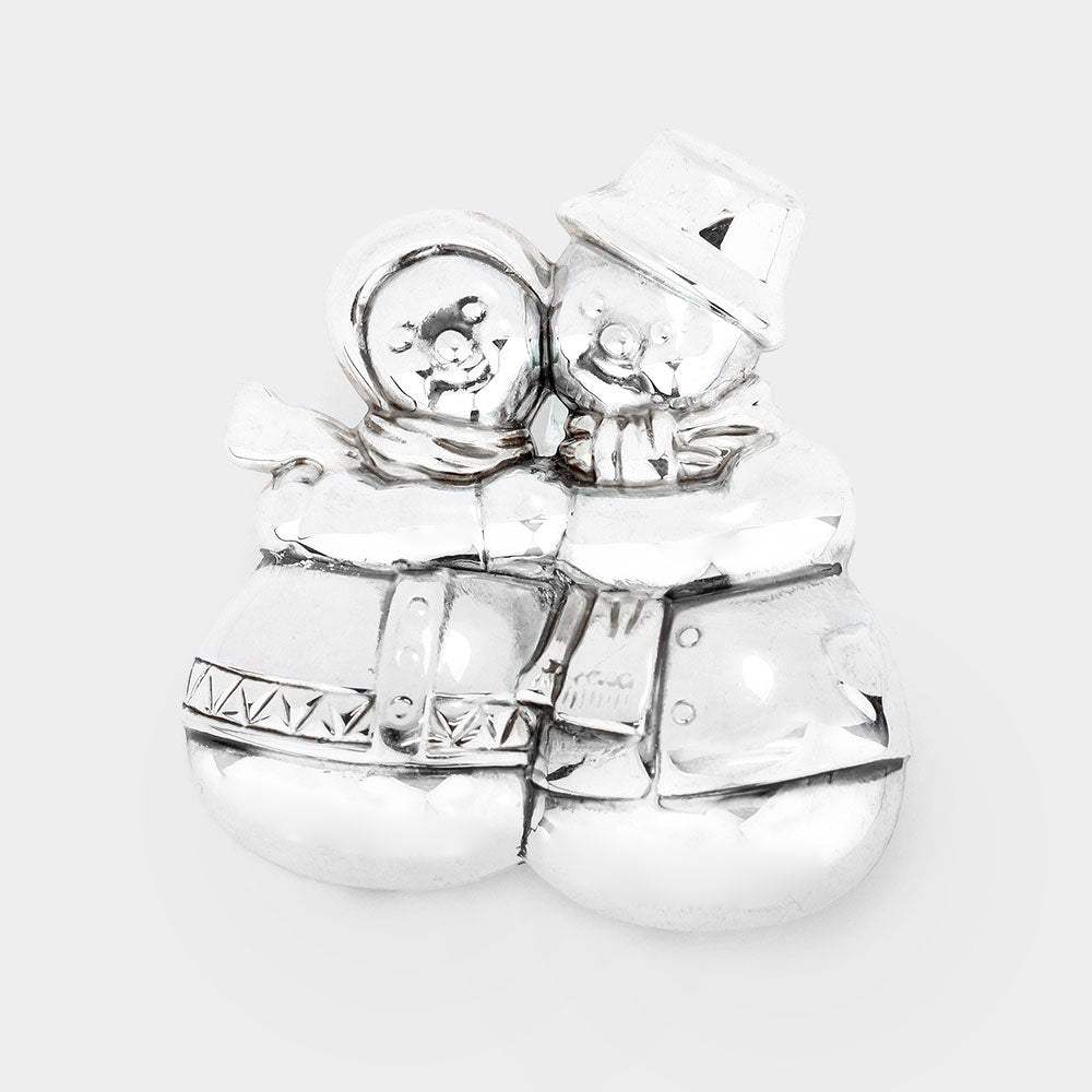 Christmas Metal Snowman Pin Brooch Pendant - Madeline Love - Flyclothing LLC