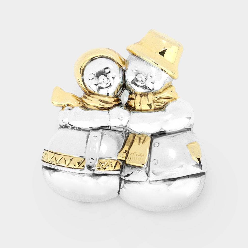 Christmas Metal Snowman Pin Brooch Pendant - Madeline Love - Flyclothing LLC