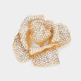 Crystal Pave Rose Brooch - Madeline Love - Flyclothing LLC