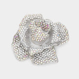 Crystal Pave Rose Brooch - Madeline Love - Flyclothing LLC
