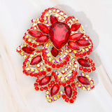 Crystal Pave Leaf Cluster Pin Brooch - Madeline Love - Flyclothing LLC