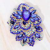 Crystal Pave Leaf Cluster Pin Brooch - Madeline Love - Flyclothing LLC