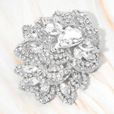 Crystal Pave Leaf Cluster Pin Brooch - Madeline Love - Flyclothing LLC
